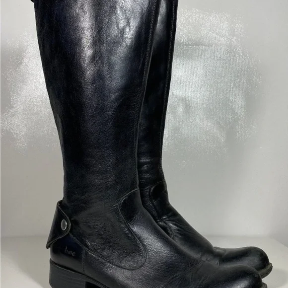 B.O.C Born Women Leather Boots Riding Boots Knee High / Tall Black Sz 7 /38 - Picture 7 of 7